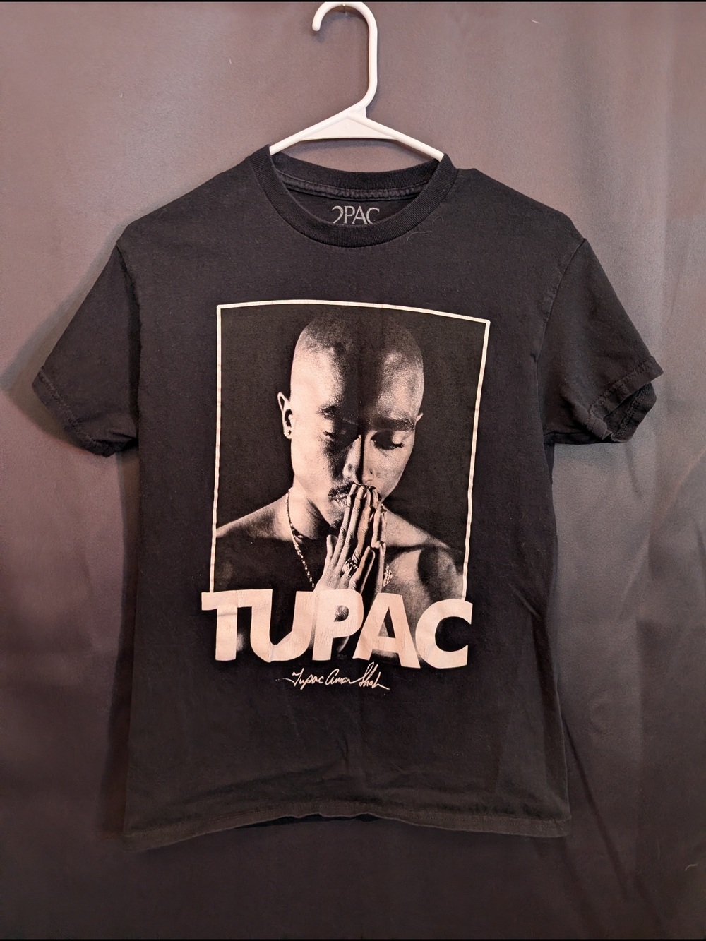 Tupac Black Short Sleeve Graphic Tee - Women's Hiphop Basic Festival Concert